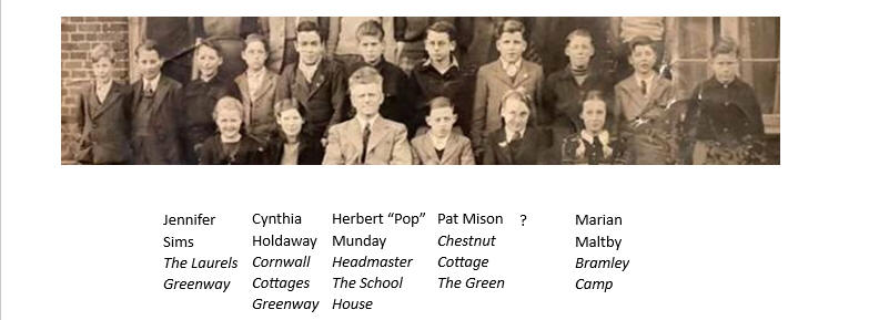 Sherfield School 1945 Middle Row
